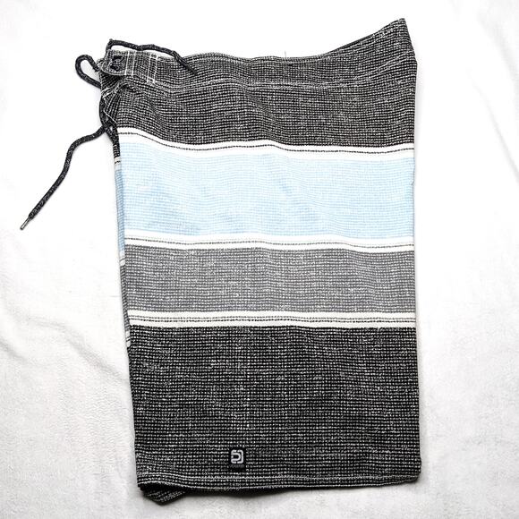 Distortion Men's Board Shorts Medium Gray Blue Swim Trunks - Picture 3 of 4